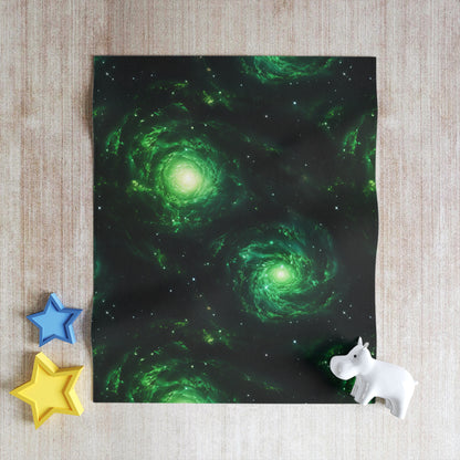 Double Green Galaxies Throw Blanket