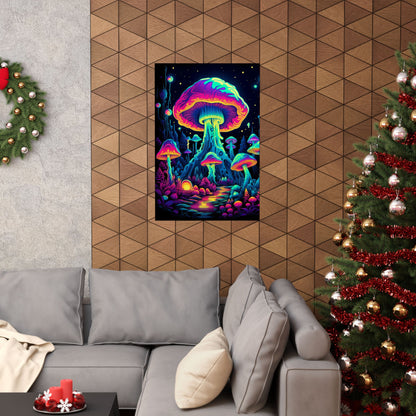 Trippy Mushroom Forest Poster