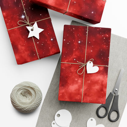 Scarlet Starscape Wrapping Paper