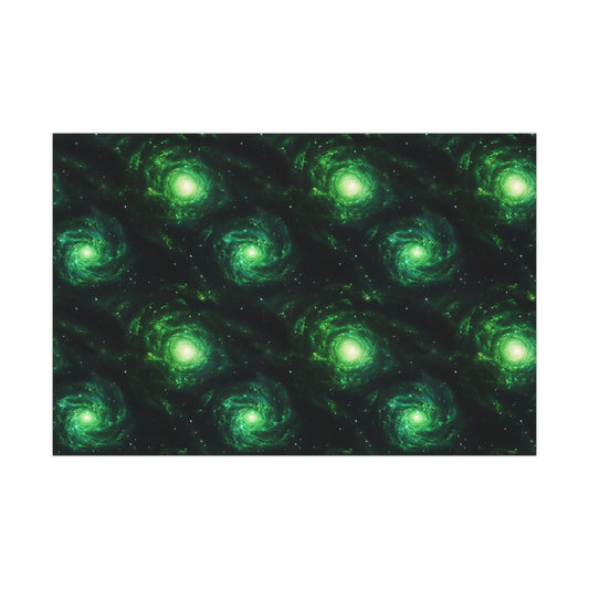 Green Galaxies Wrapping Paper