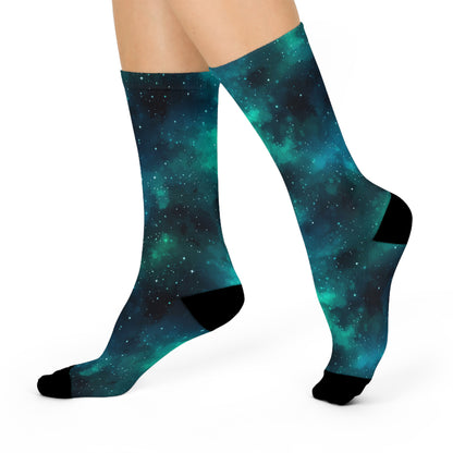 Cyan Starscape Socks