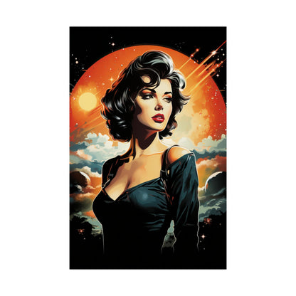 Retro Space Girl Poster
