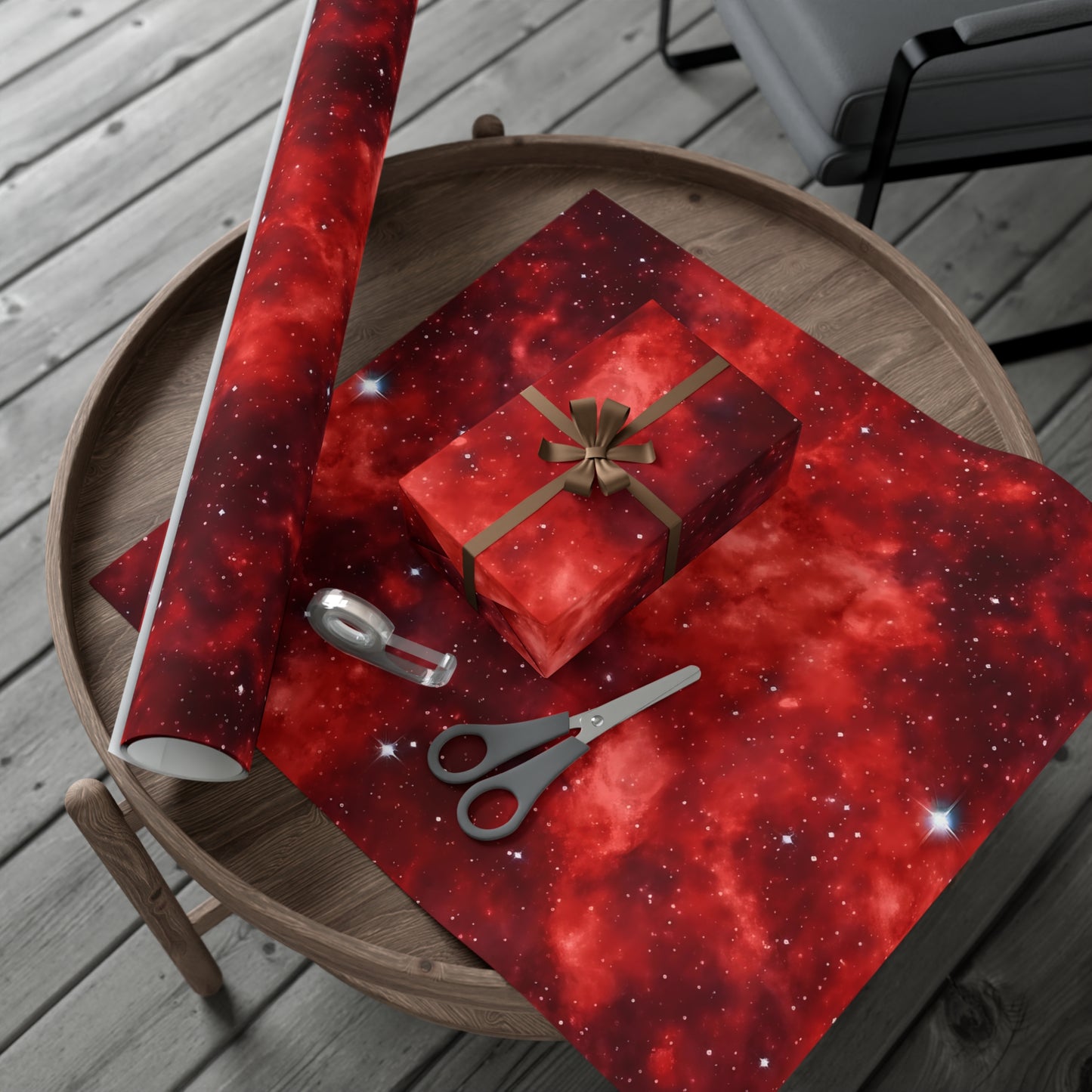 Scarlet Starscape Wrapping Paper