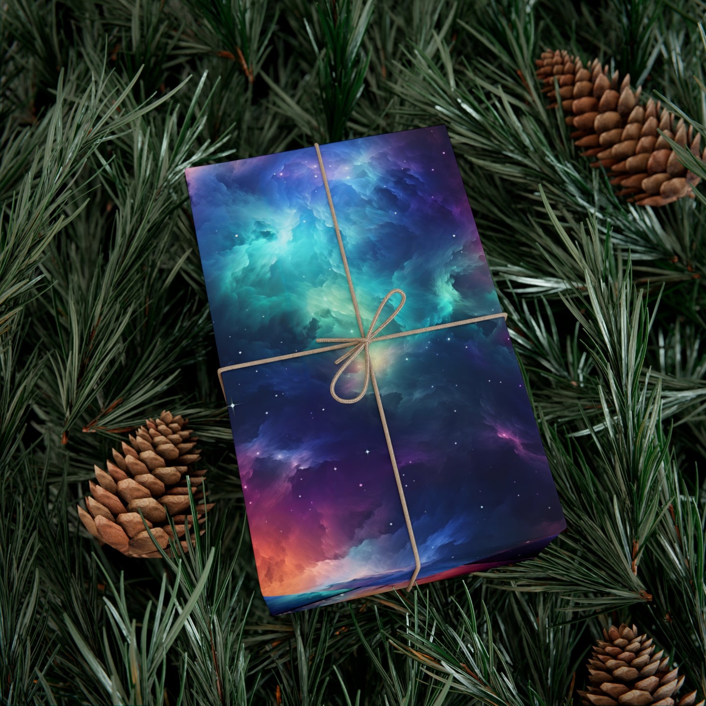 Neon Nebula Wrapping Paper