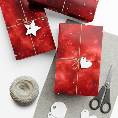 Scarlet Starscape Wrapping Paper