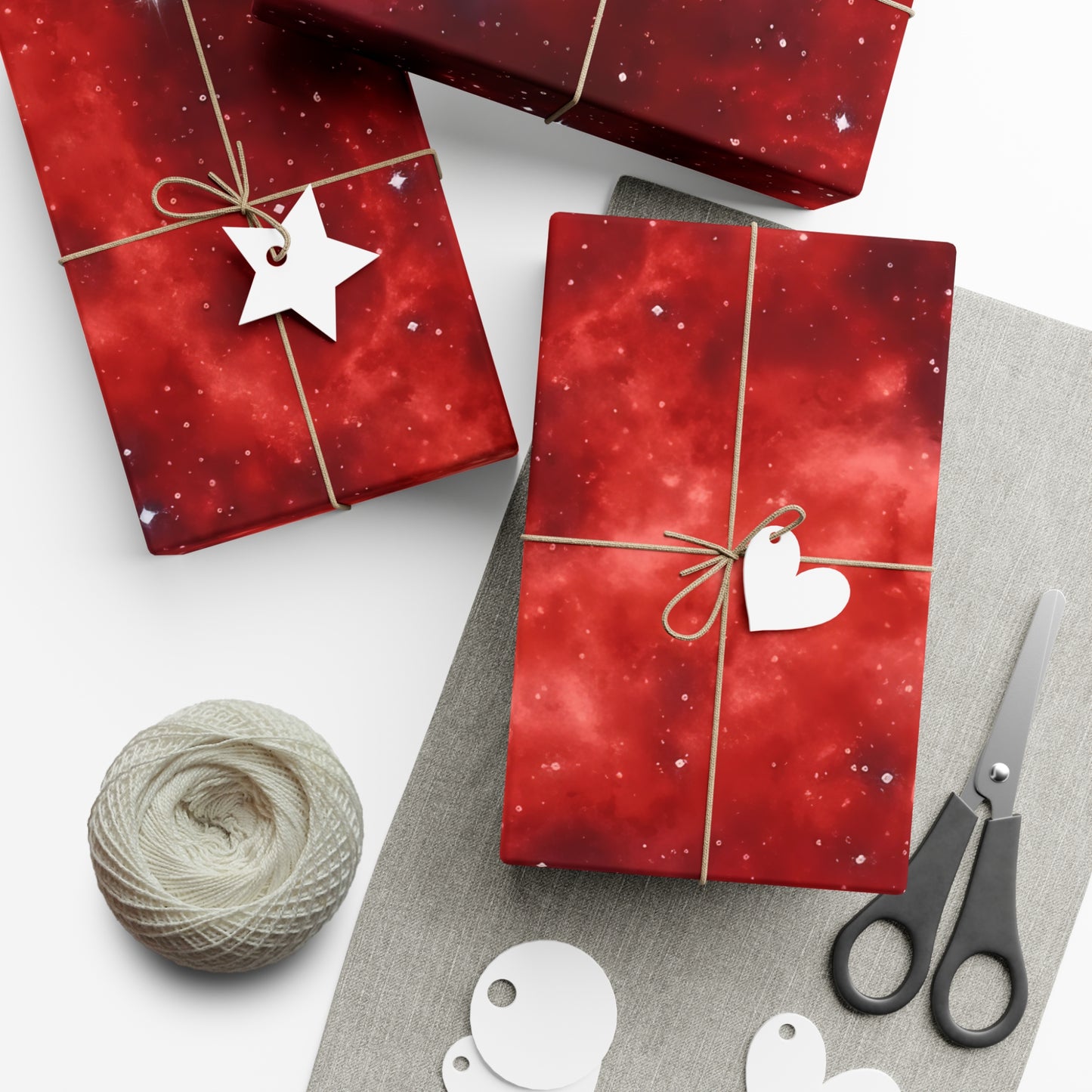 Scarlet Starscape Wrapping Paper