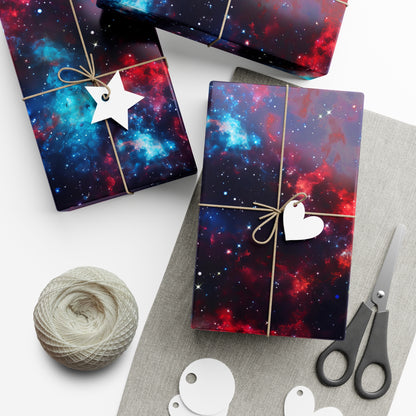 Red & Blue Nebula Wrapping Paper