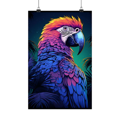 Iridescent Macaw Poster