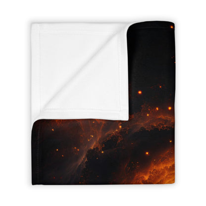 Double Orange Galaxies Throw Blanket