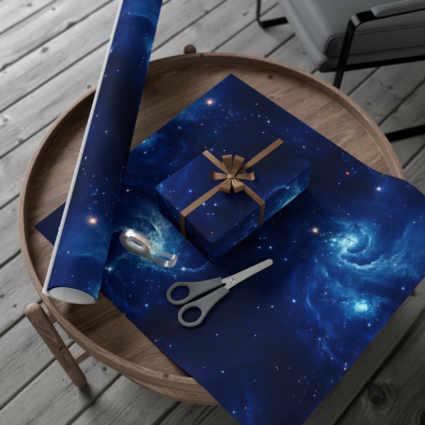 Blue Nebula Cluster Wrapping Paper