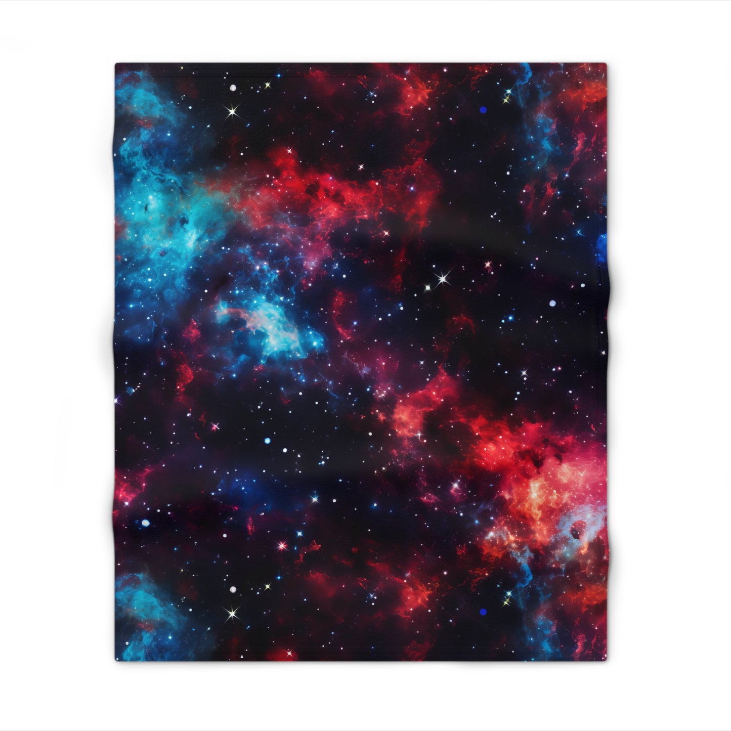 Red & Blue Nebula Throw Blanket