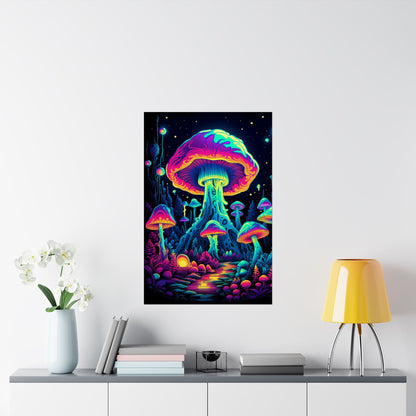 Trippy Mushroom Forest Poster