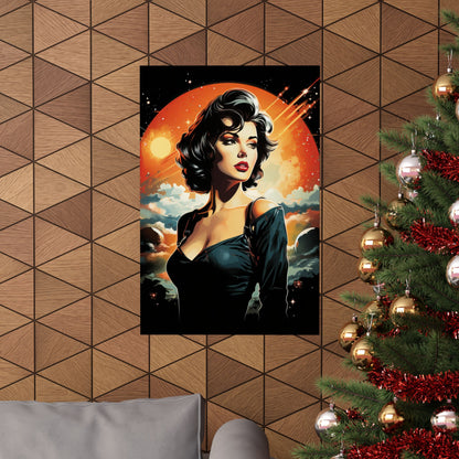 Retro Space Girl Poster