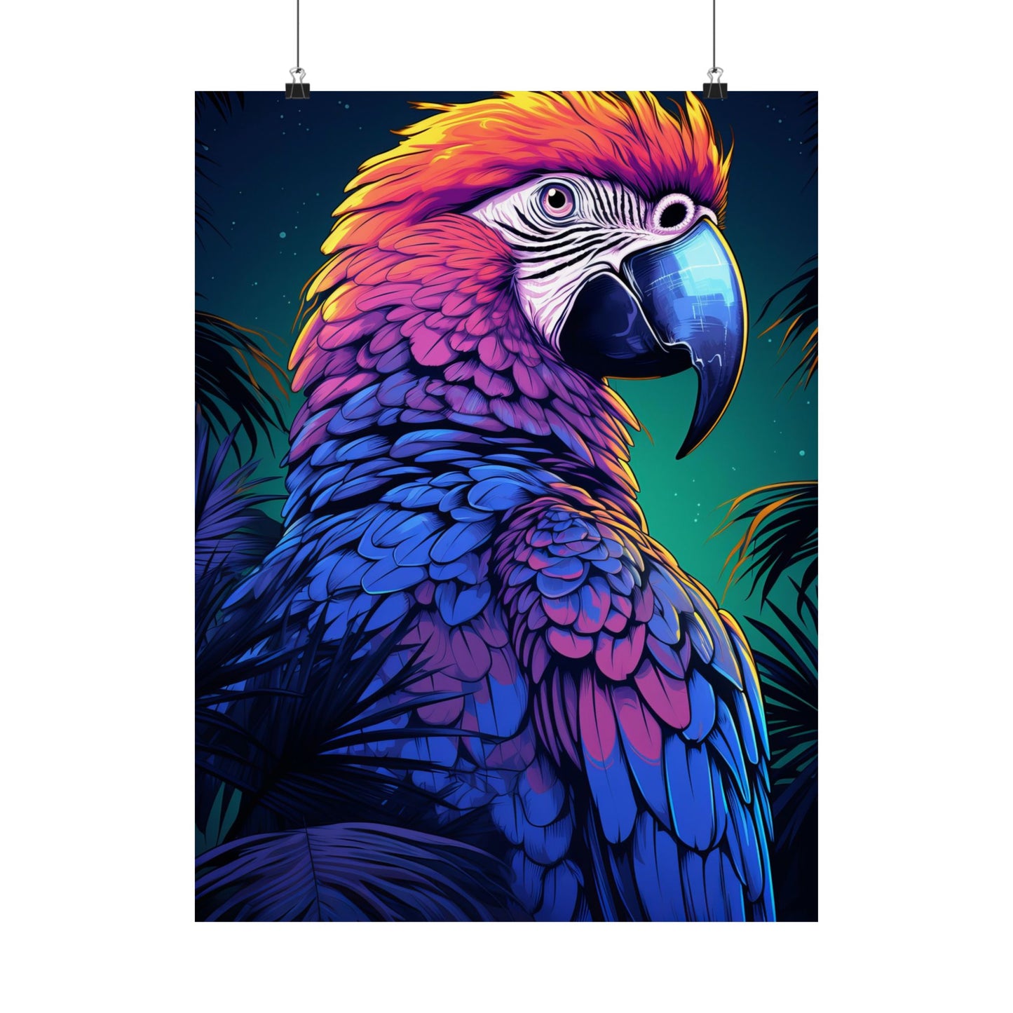 Iridescent Macaw Poster