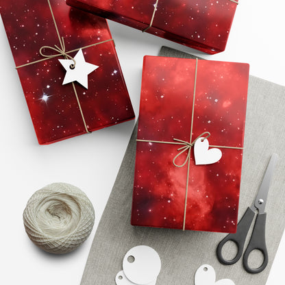 Scarlet Starscape Wrapping Paper