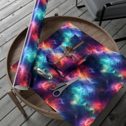 Neon Nebula Wrapping Paper