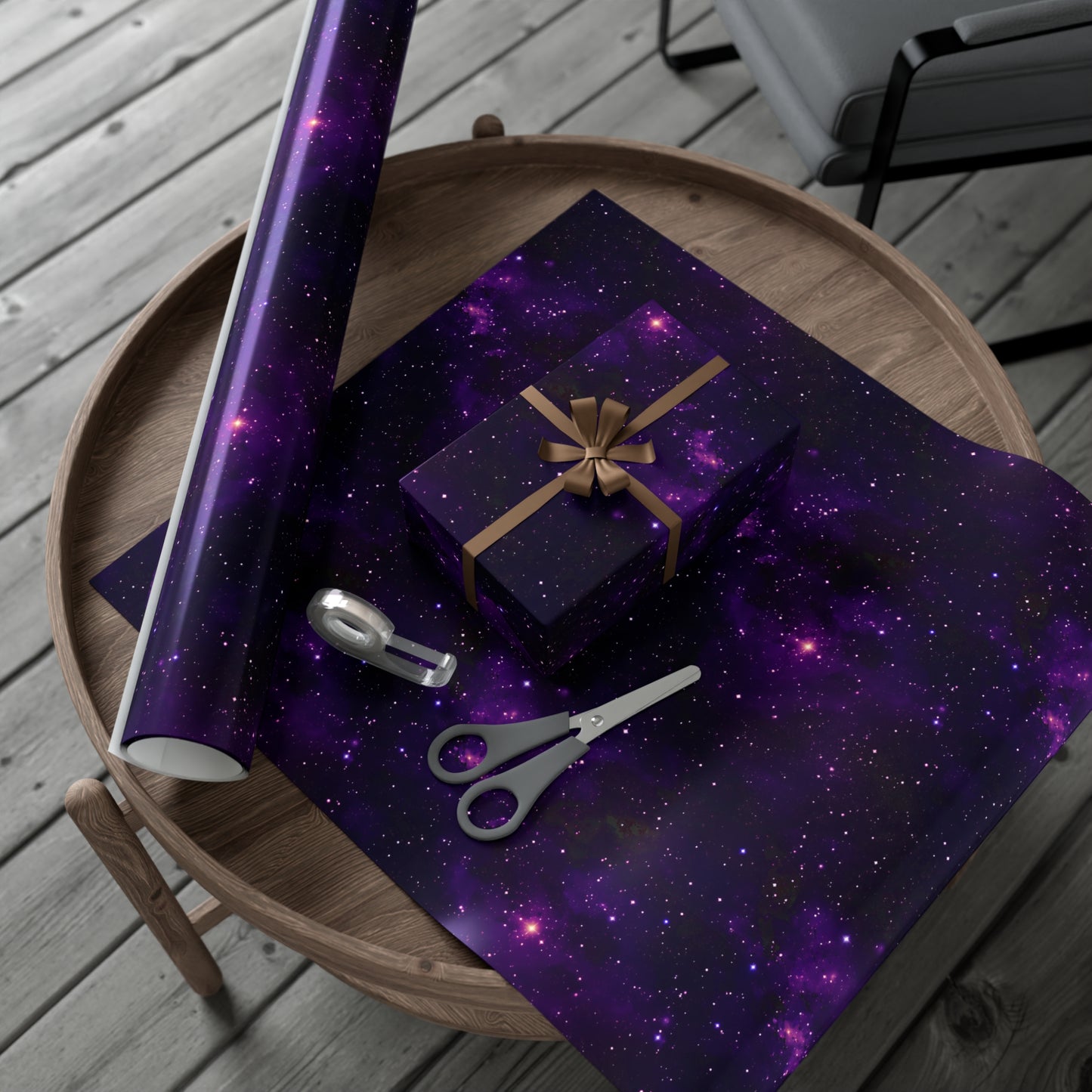 Dark Purple Space Wrapping Paper