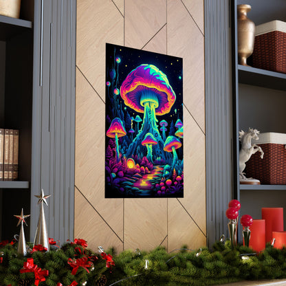 Trippy Mushroom Forest Poster