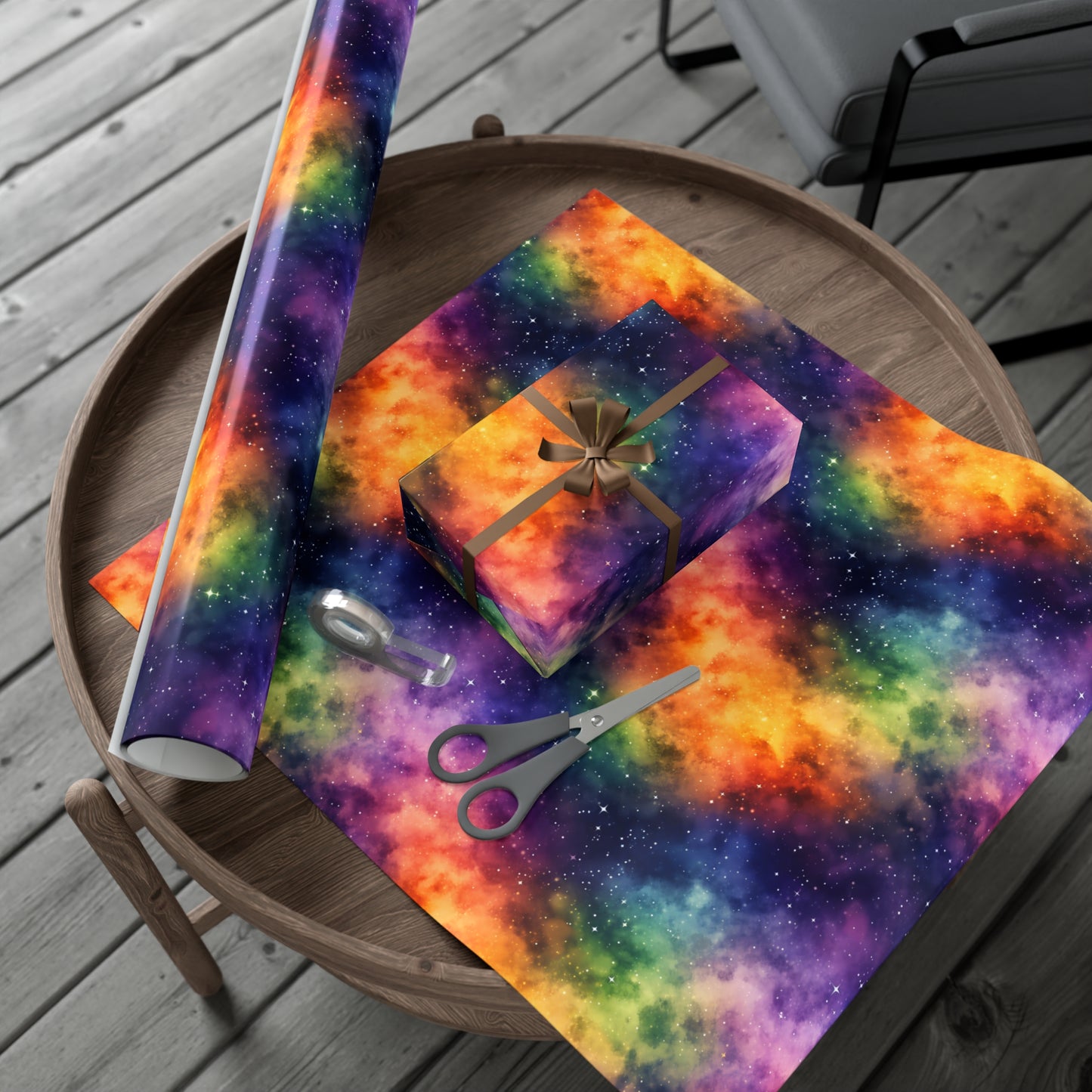 Rainbow Space Wrapping Paper