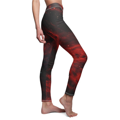 Double Crimson Galaxies Casual Leggings