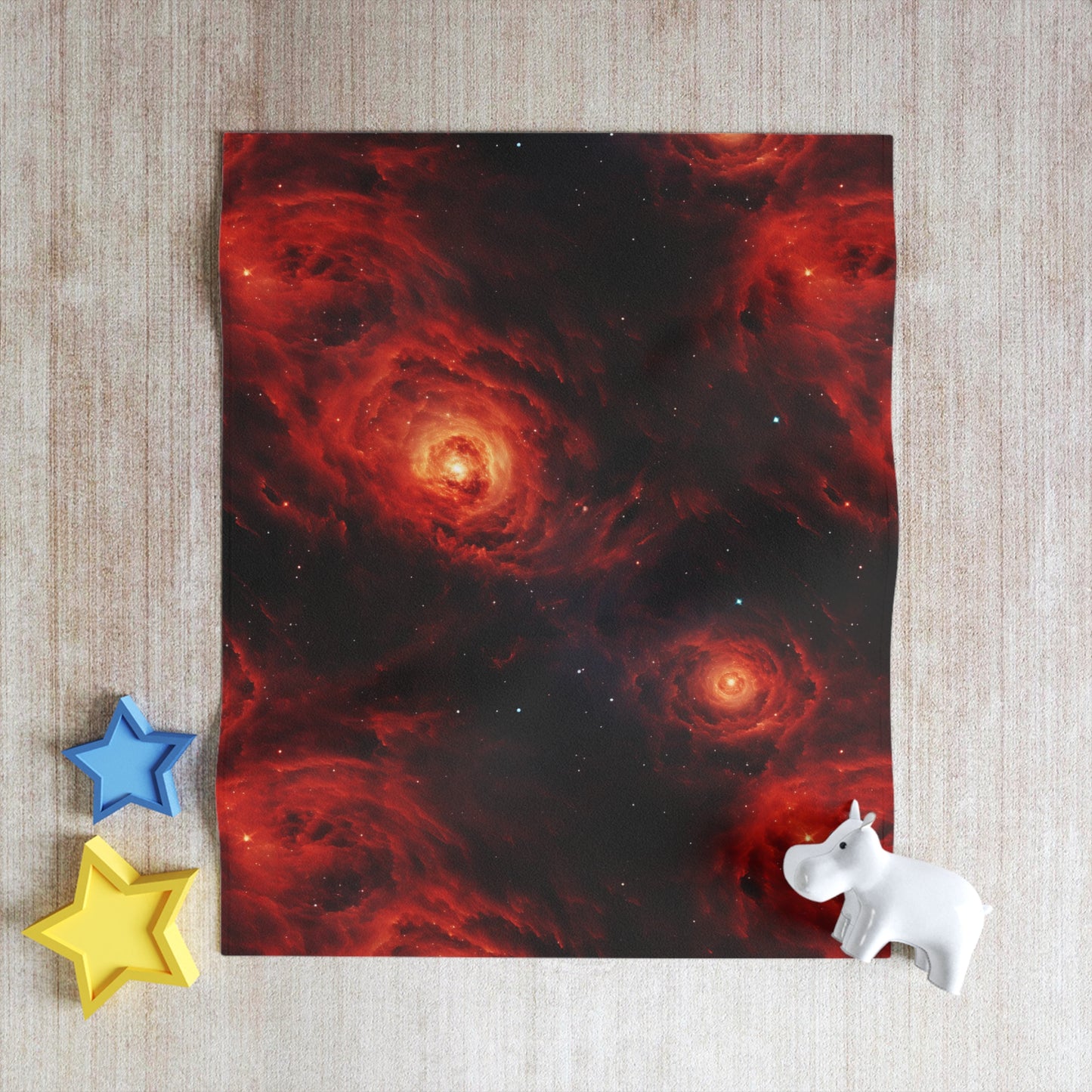 Double Crimson Galaxies Throw Blanket