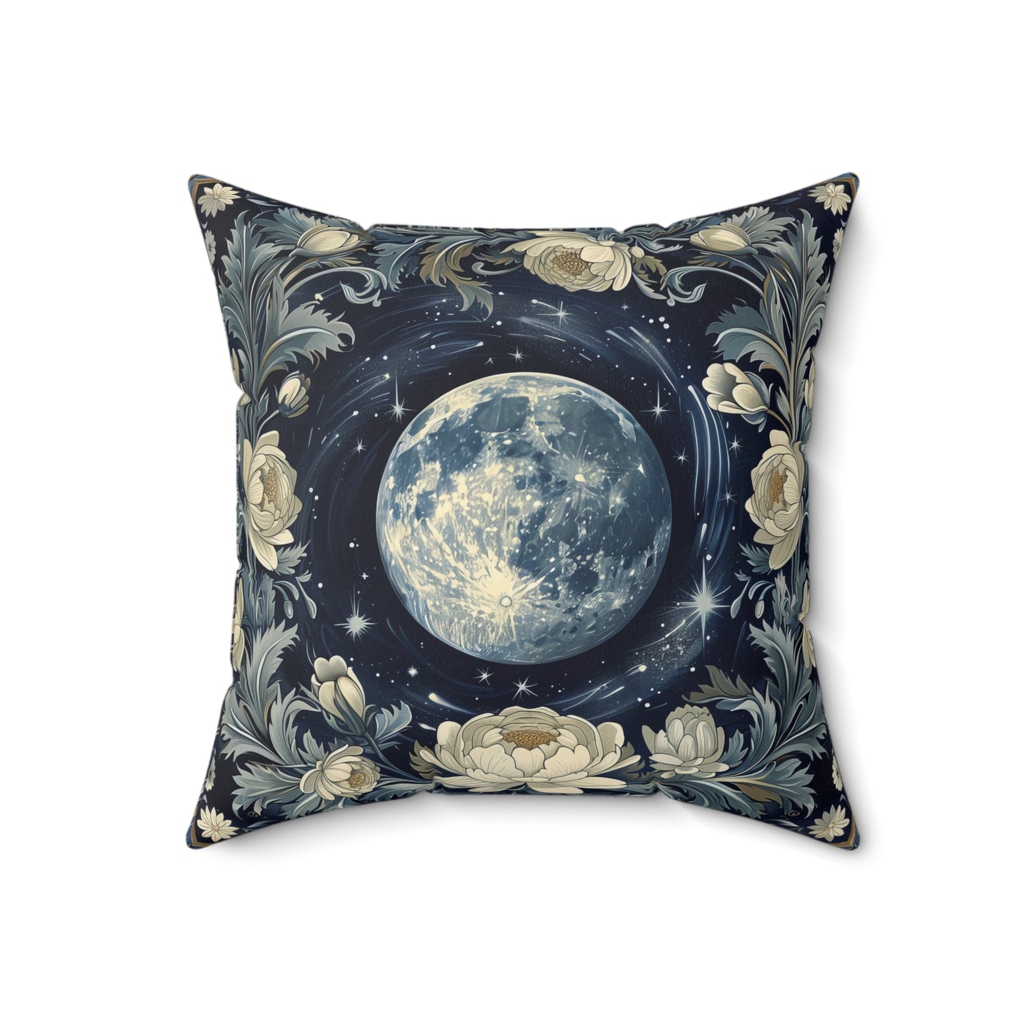 Lunar Wreath Throw Pillow