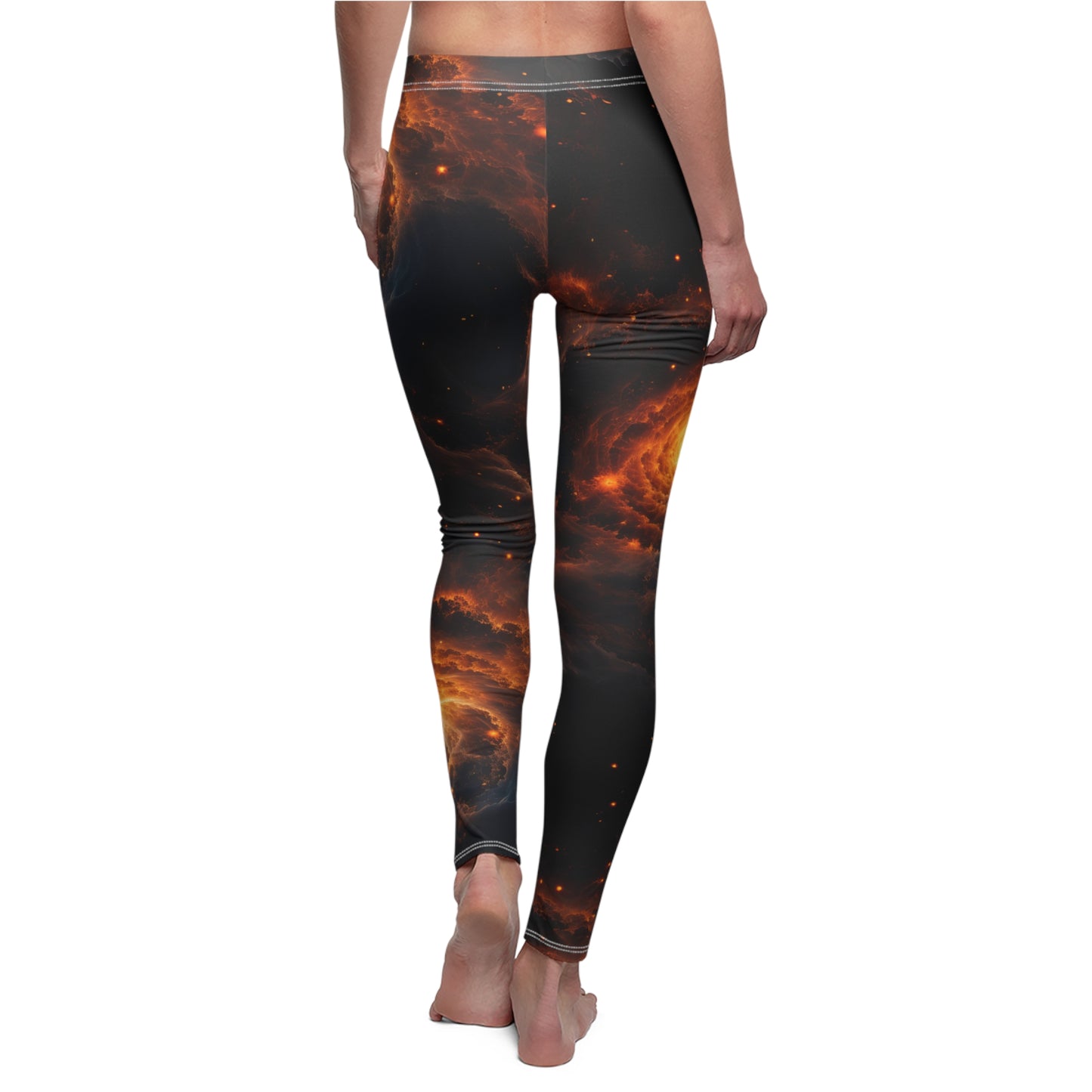 Double Orange Galaxies Casual Leggings