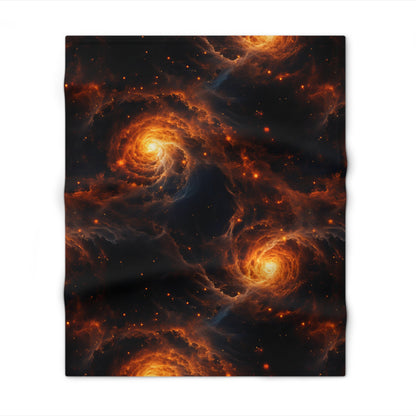 Double Orange Galaxies Throw Blanket