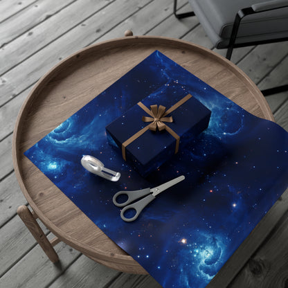 Blue Nebula Cluster Wrapping Paper