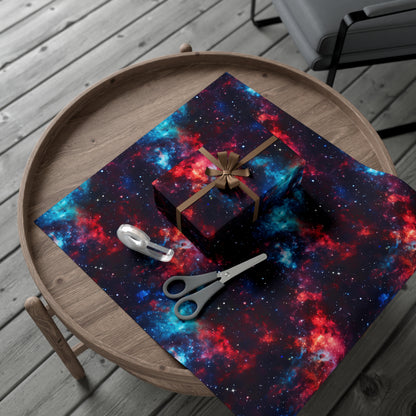 Red & Blue Nebula Wrapping Paper