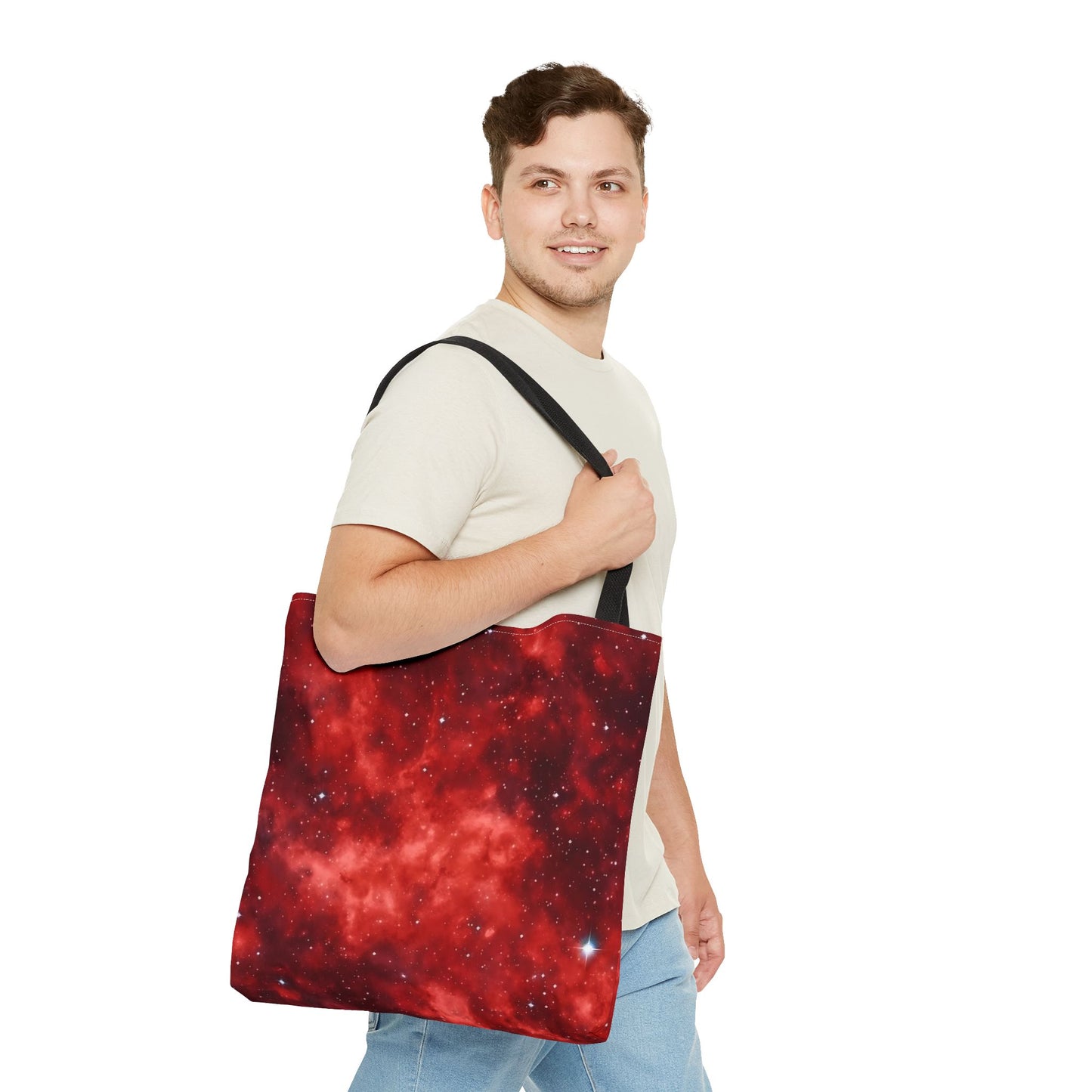 Scarlet Starscape Tote Bag