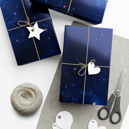 Blue Nebula Cluster Wrapping Paper