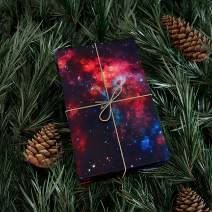 Red & Blue Nebula Wrapping Paper