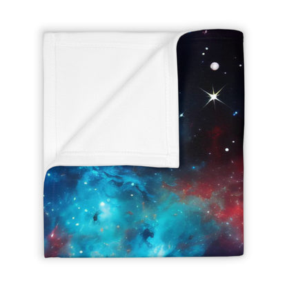 Red & Blue Nebula Throw Blanket