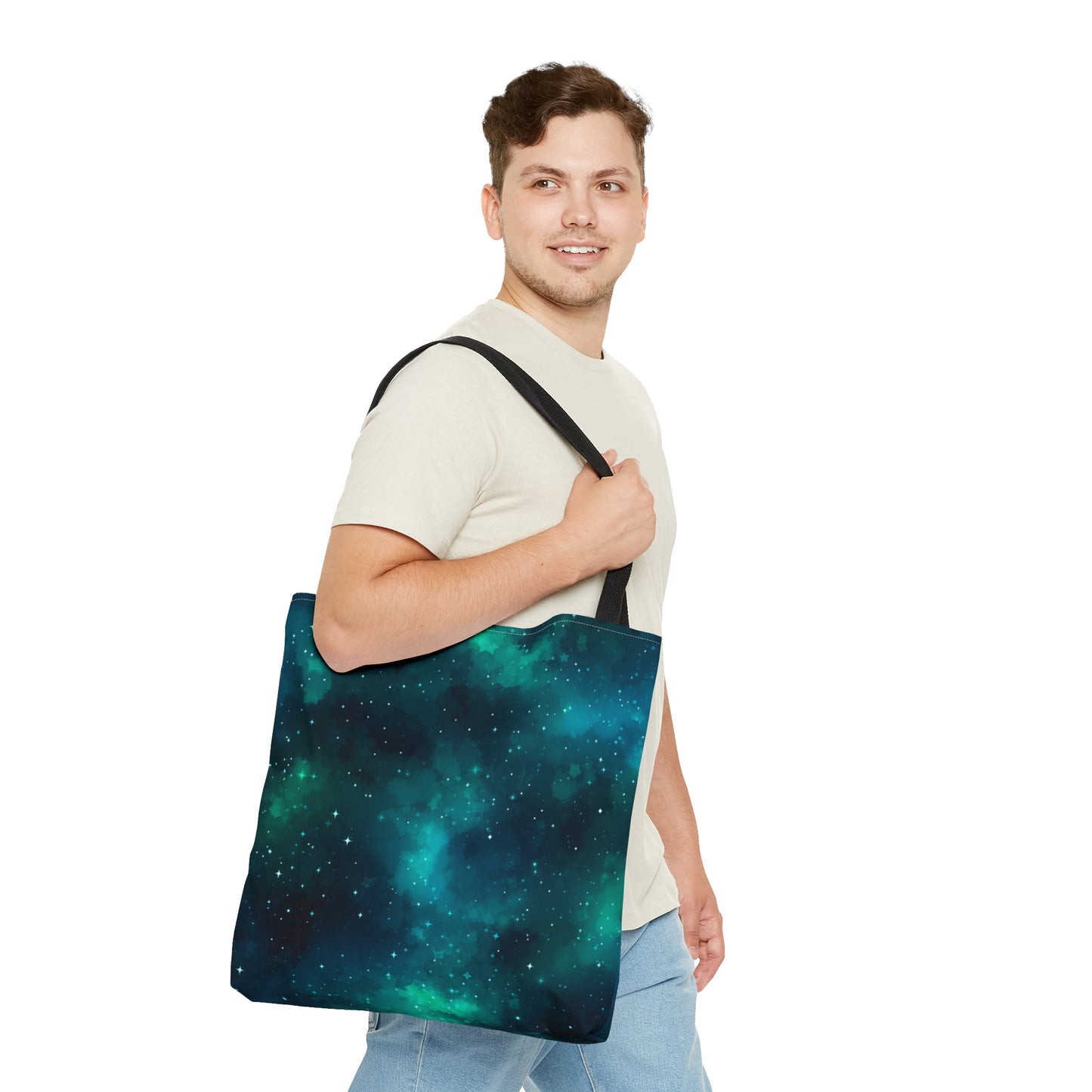 Cyan Starscape Tote Bag