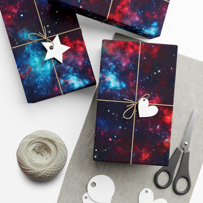 Red & Blue Nebula Wrapping Paper