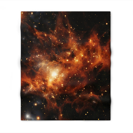 Orange Nebulae Throw Blanket