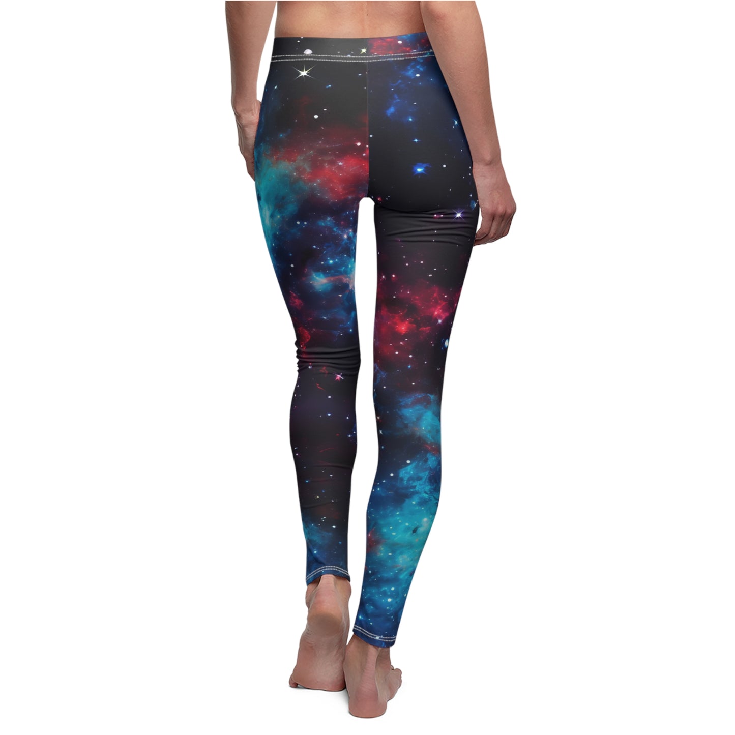 Red & Blue Nebula Casual Leggings