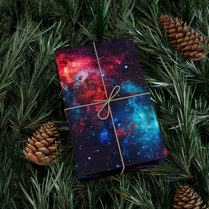 Red & Blue Nebula Wrapping Paper