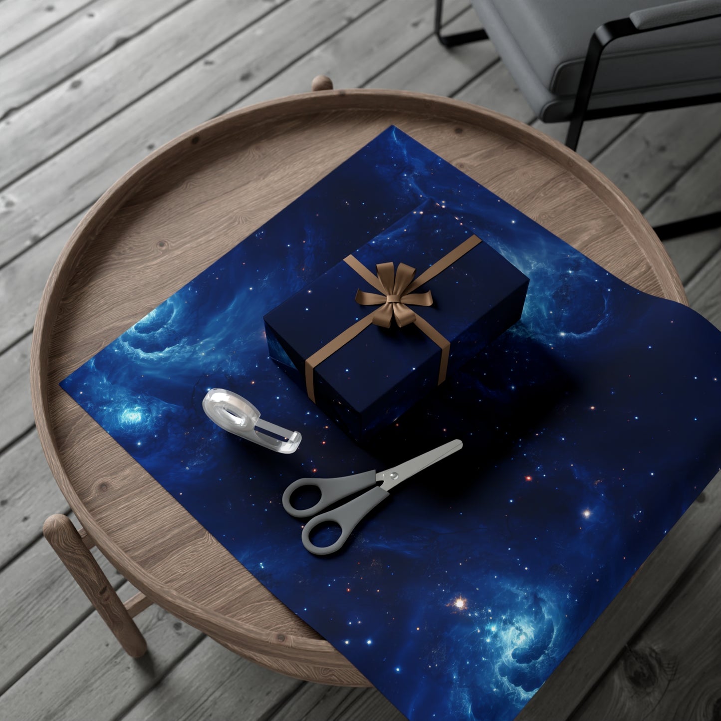 Blue Nebula Cluster Wrapping Paper