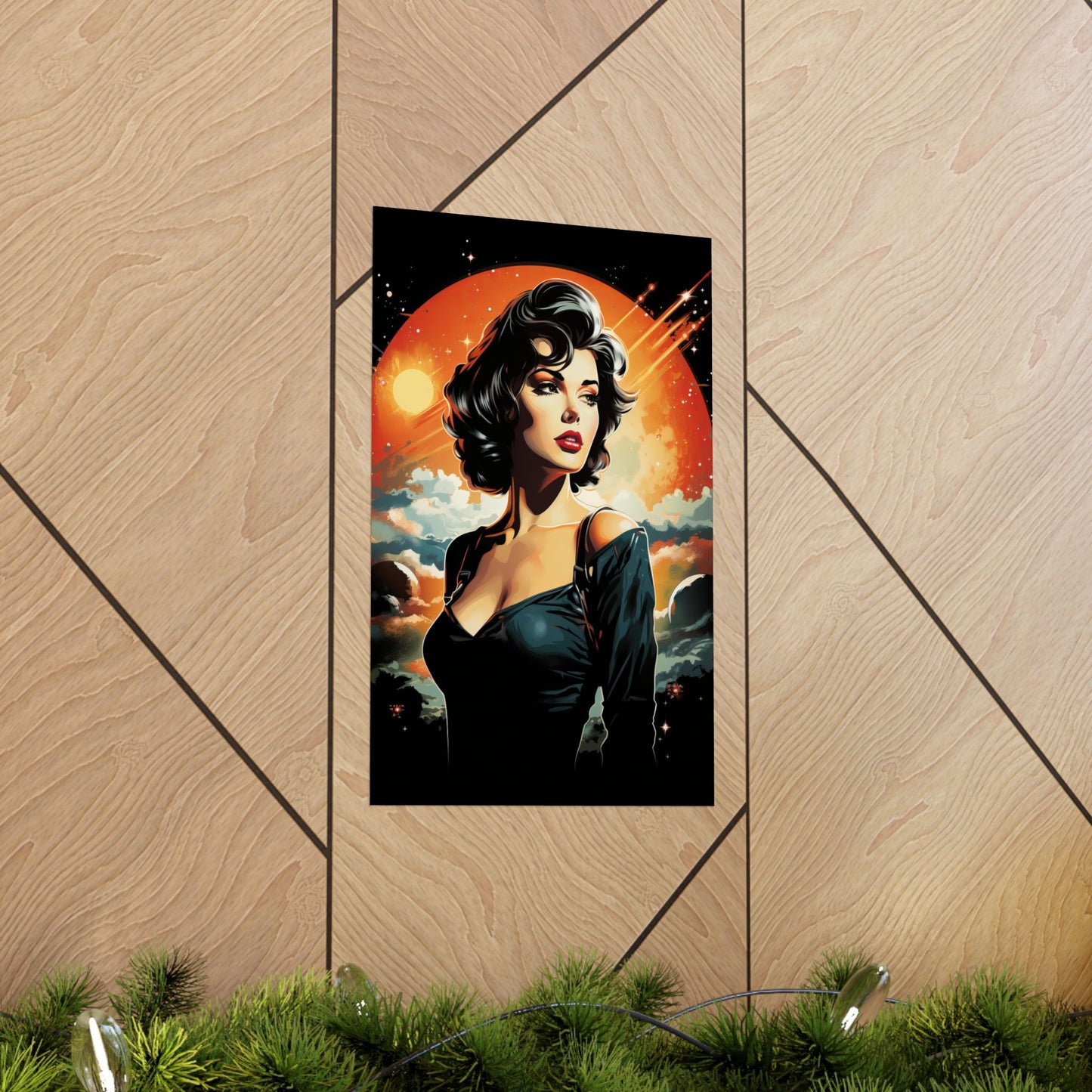 Retro Space Girl Poster