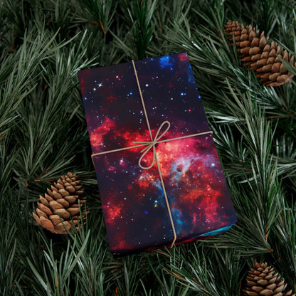 Red & Blue Nebula Wrapping Paper