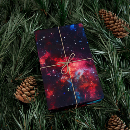 Red & Blue Nebula Wrapping Paper