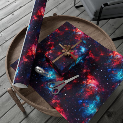 Red & Blue Nebula Wrapping Paper