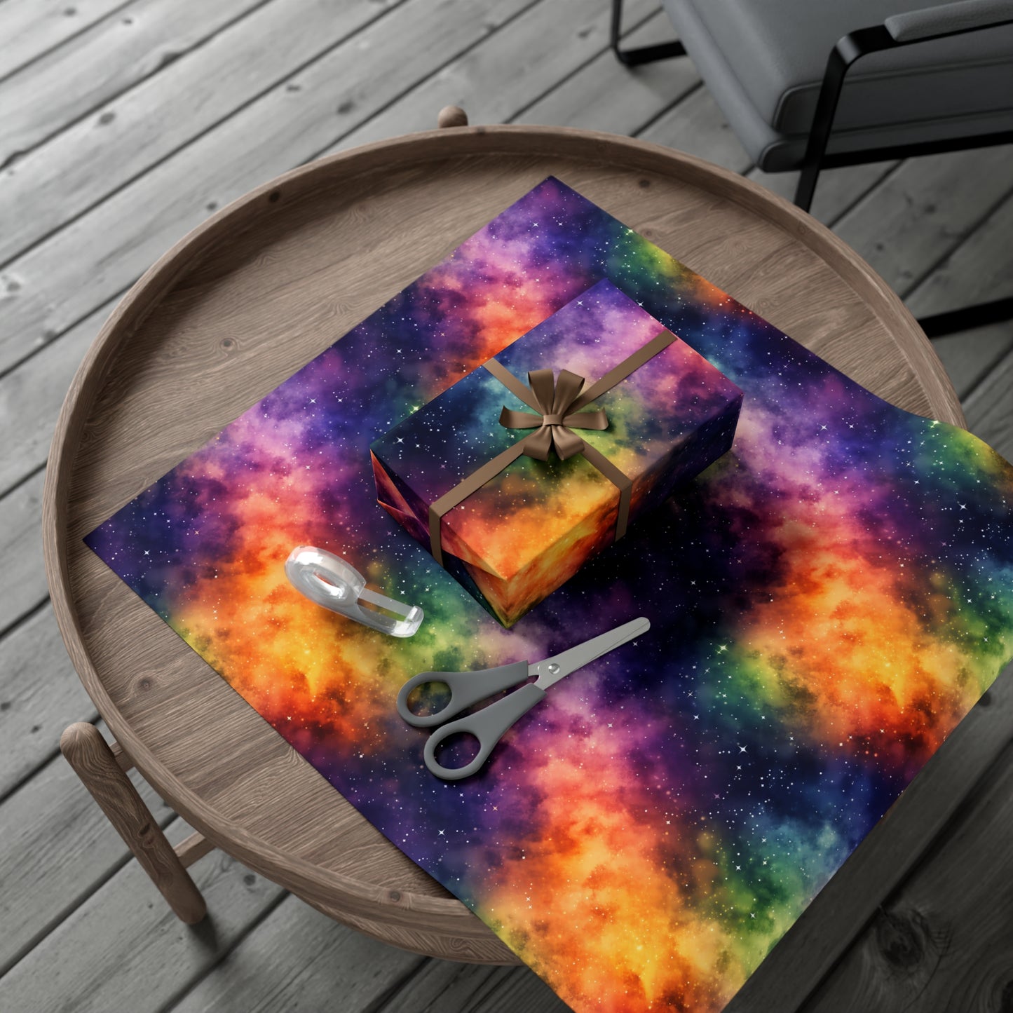 Rainbow Space Wrapping Paper