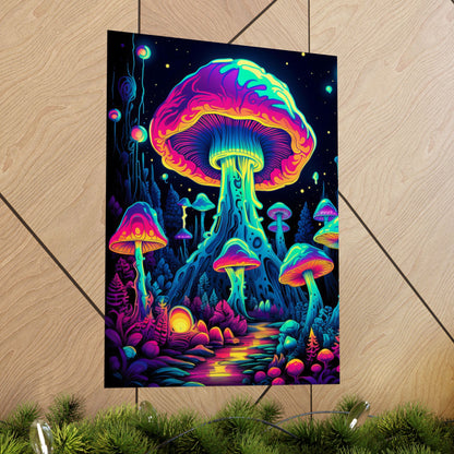 Trippy Mushroom Forest Poster