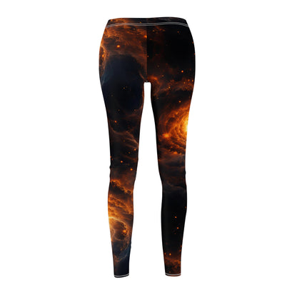 Double Orange Galaxies Casual Leggings