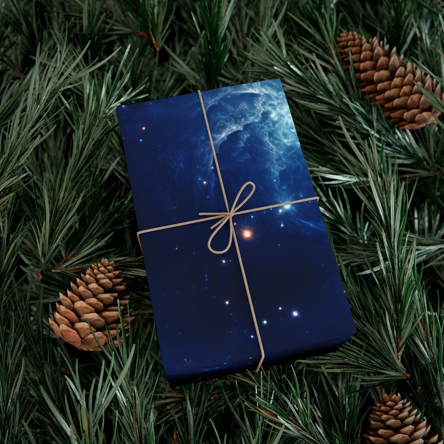 Blue Nebula Cluster Wrapping Paper