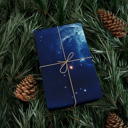 Blue Nebula Cluster Wrapping Paper