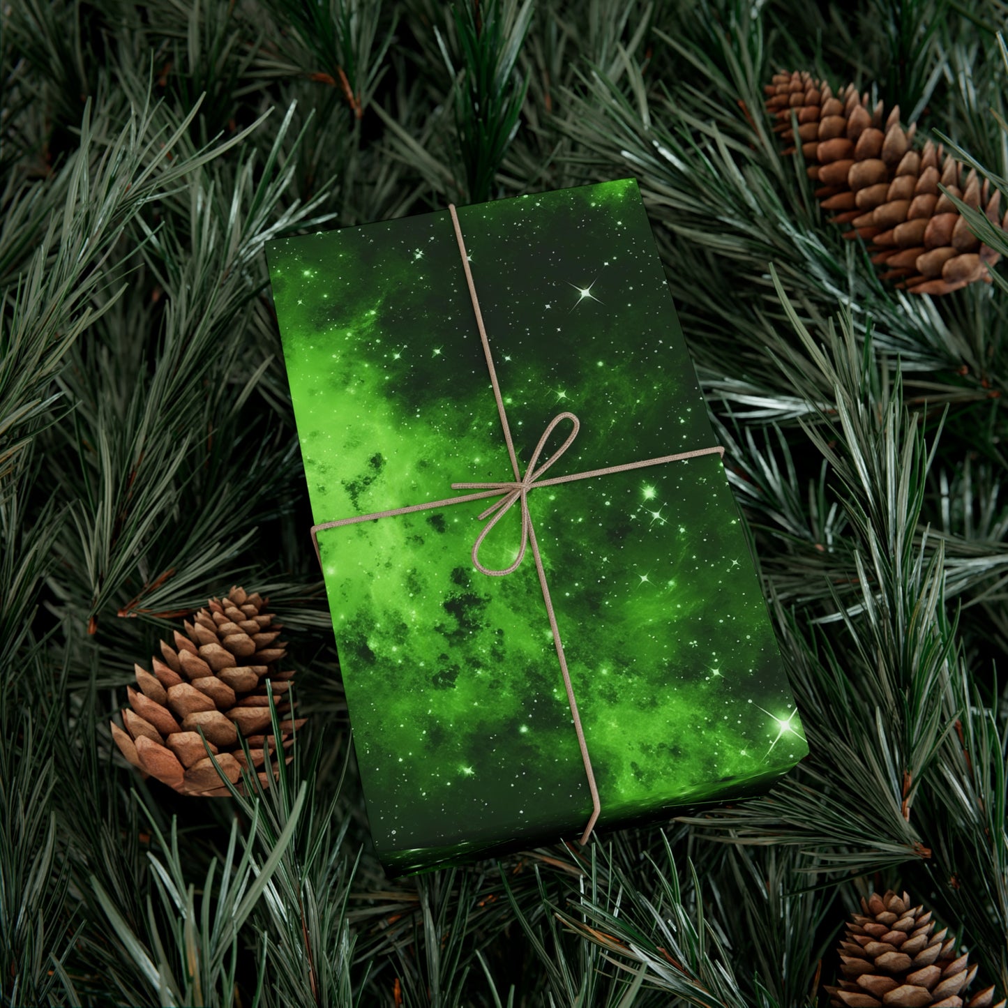 Lime Space Wrapping Paper